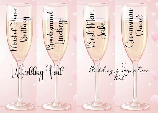 Custom Wedding Champagne Flutes