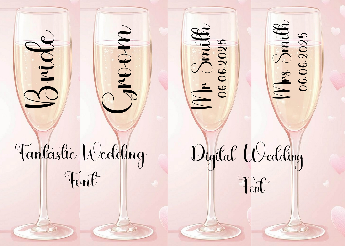Custom Wedding Champagne Flutes