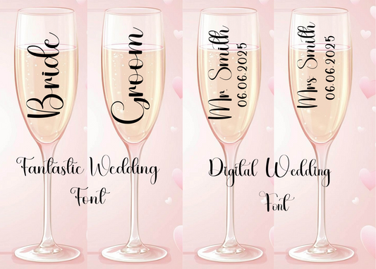 Custom Wedding Champagne Flutes
