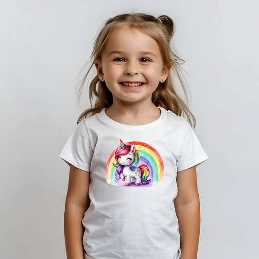 Girls T-Shirt- Rainbow Unicorn